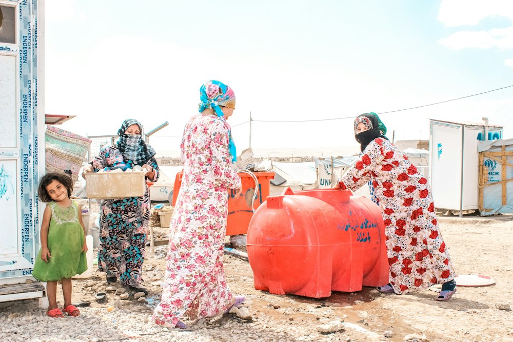 Women engaged in daily work